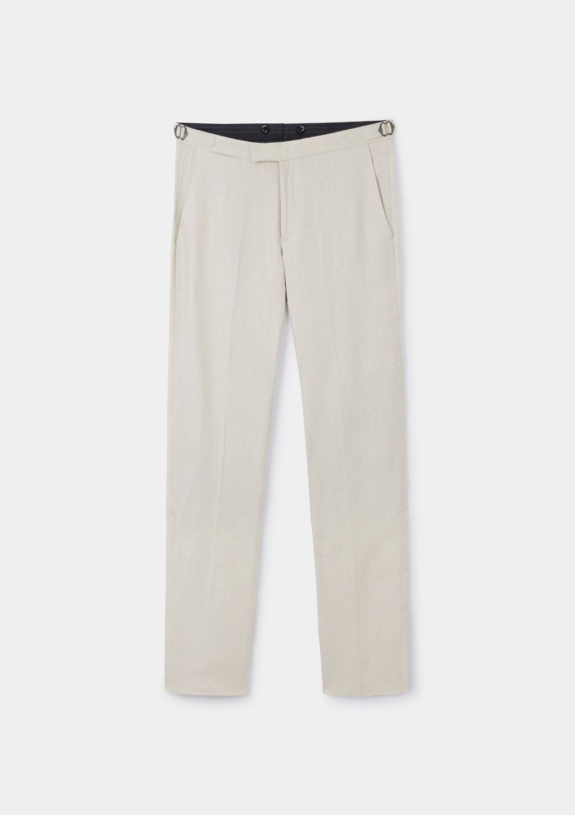 Ivory Linen Formal Trousers