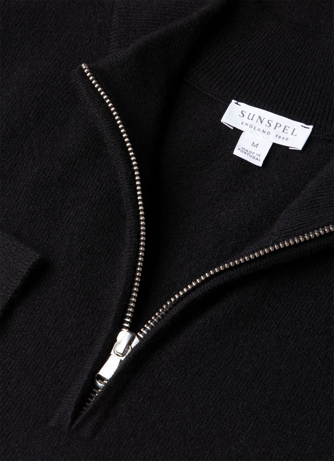 Men's Cashmere Half Zip Jumper In Black
