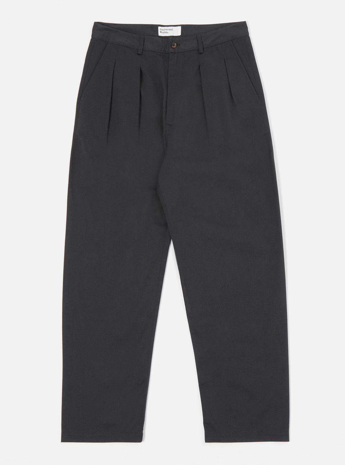 Black Twill Double Pleat Pant