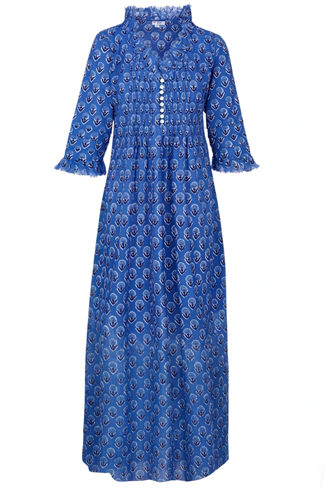 Cotton Annabel Maxi Dress In Provencal Blue