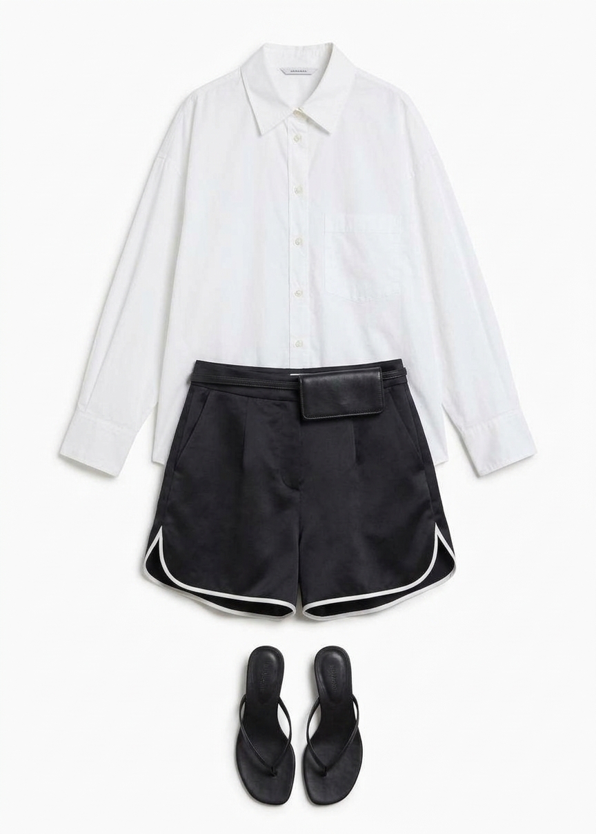 Adia Satin Boxer Shorts - Black