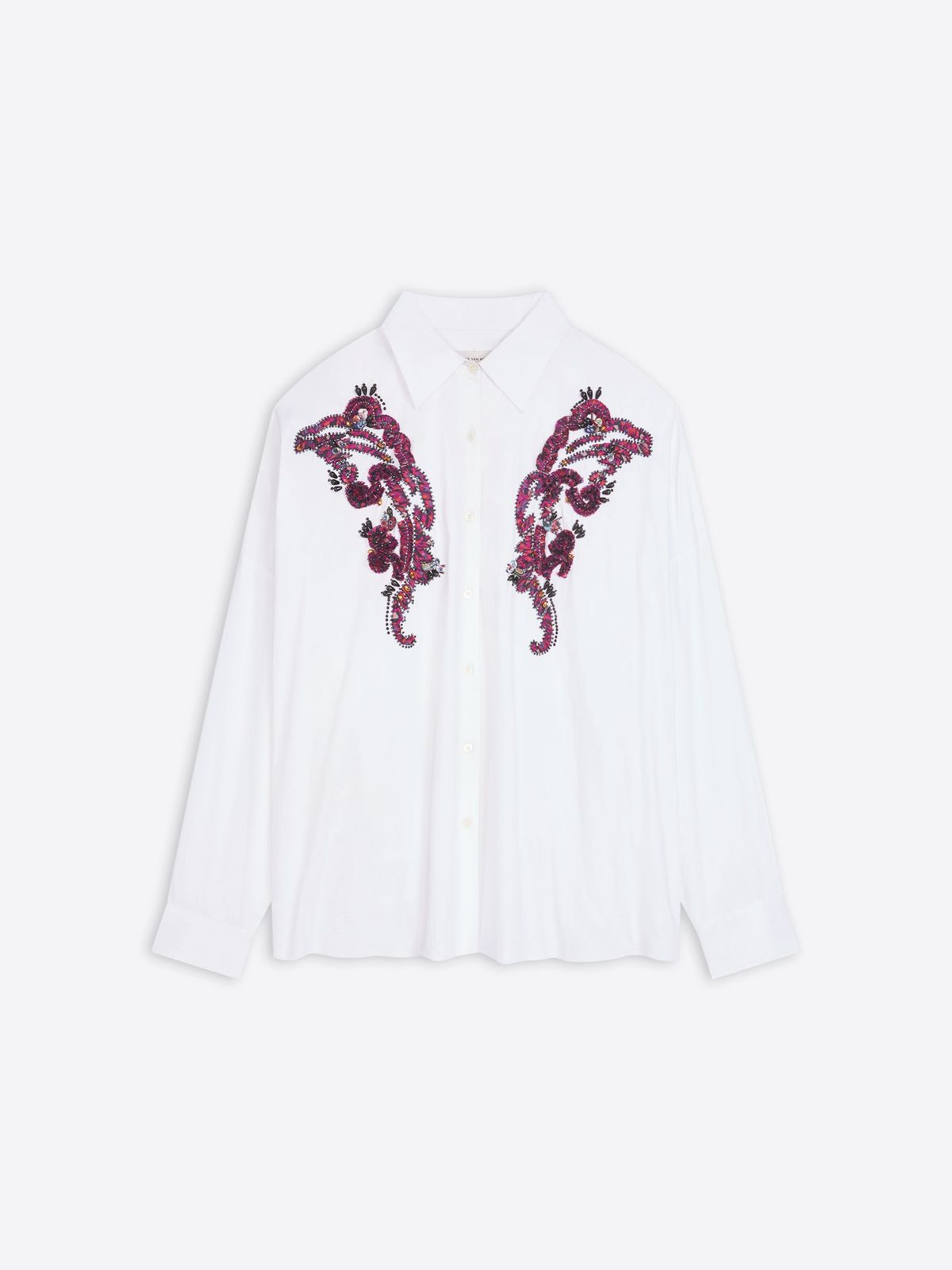 Embroidered cocoon shirt