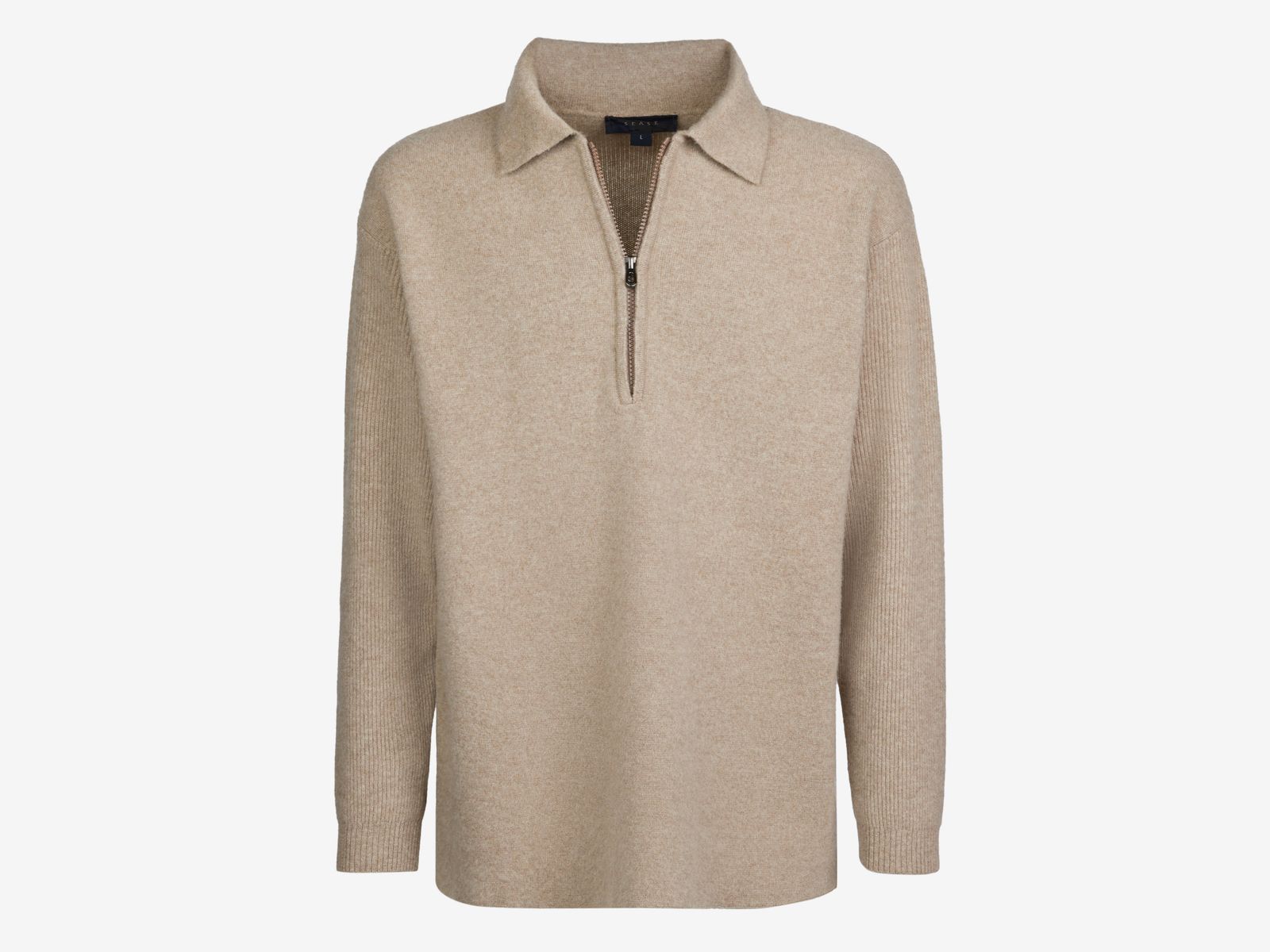 Felted Half Zip Polo