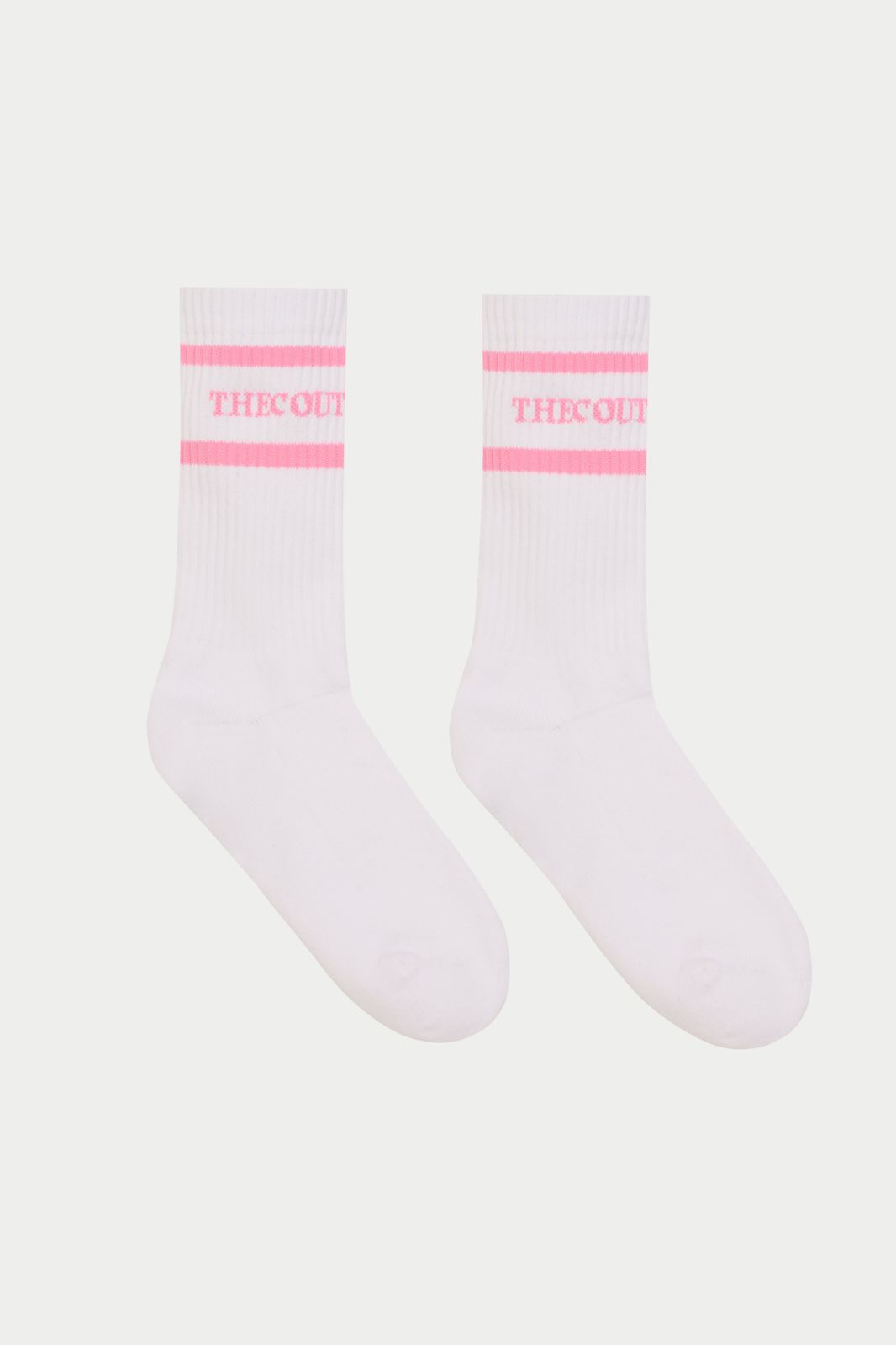DOUBLE STRIPE COPYRIGHT SOCK - PINK