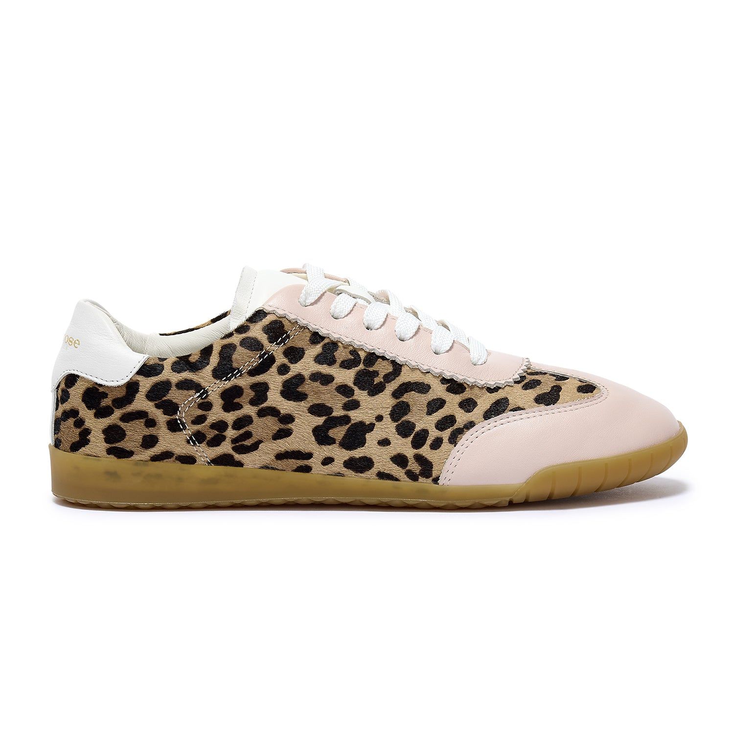 Moorgate Women's Leopard Print Leather Trainer - Pink