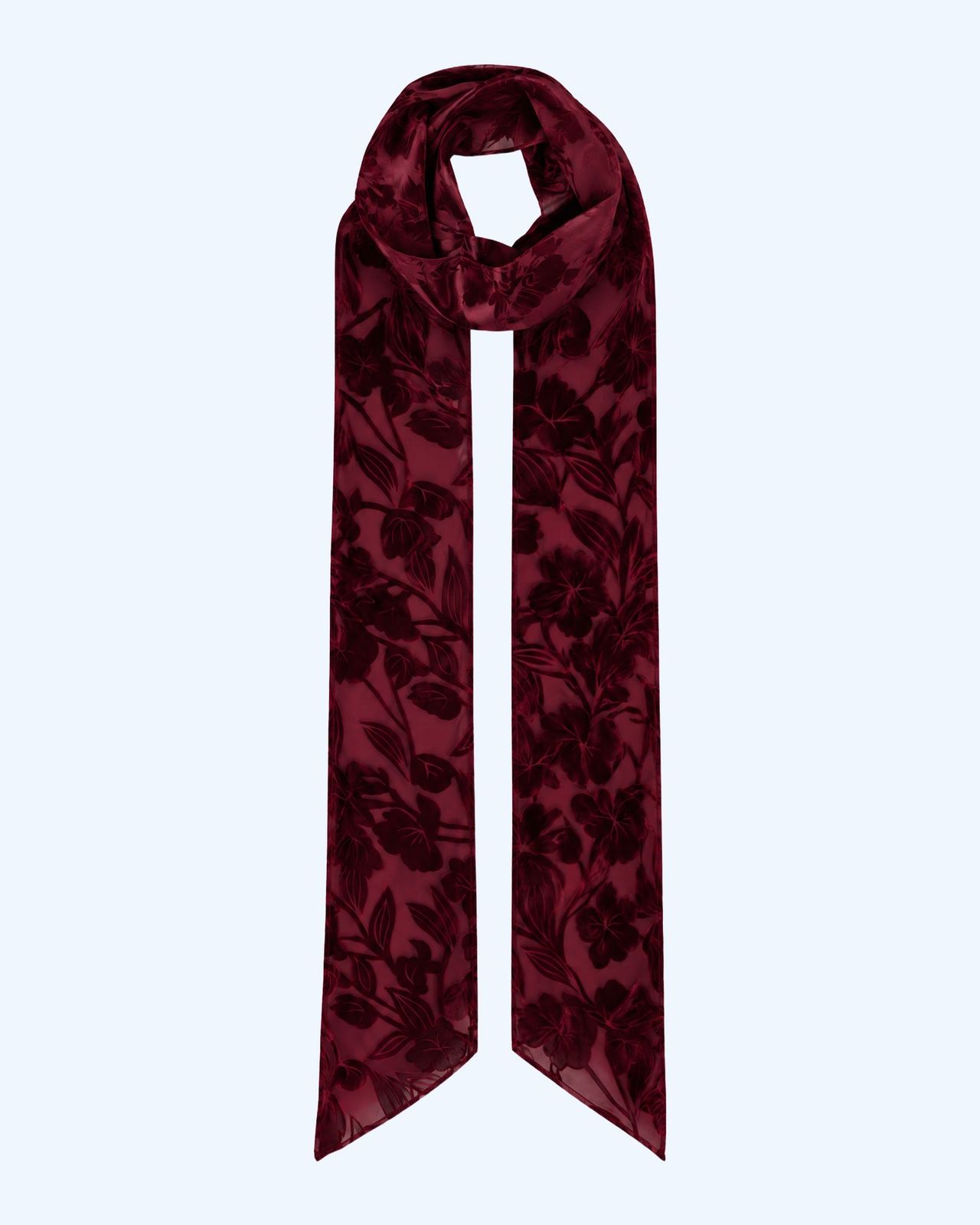 Scarlett Scarf In Deep Wine Devore