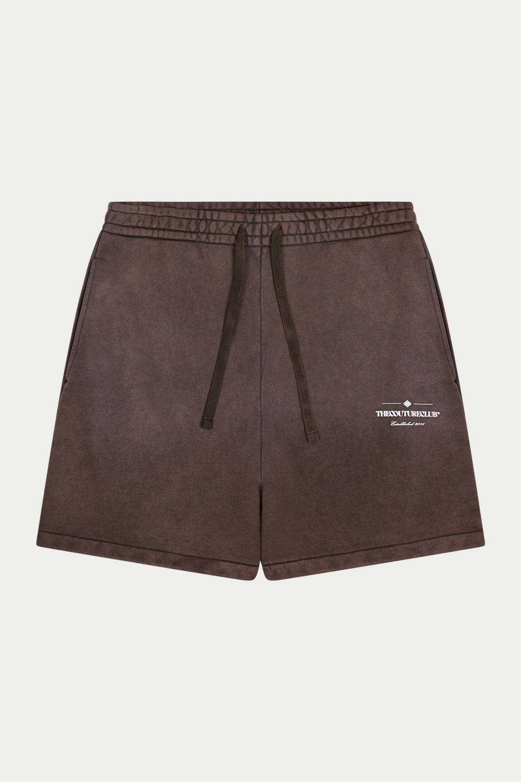 SPRAY WASH COPYRIGHT MULTI GRAPHIC SHORTS - BROWN