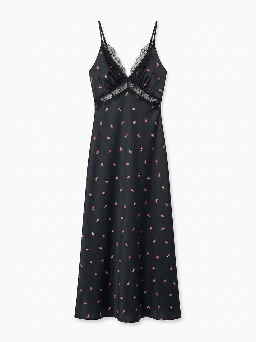 Aurelia Floral Dress In Black