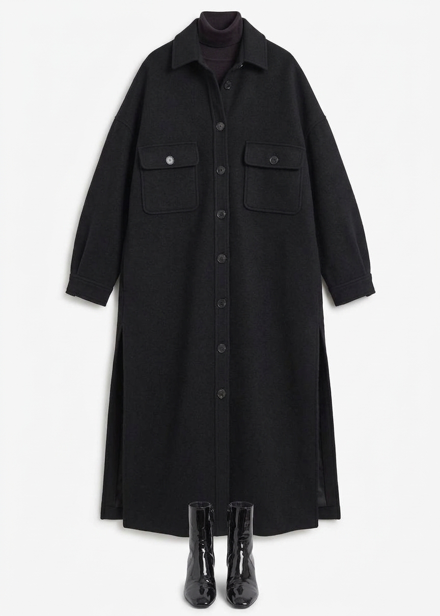 Dallas Wool Overcoat - Black