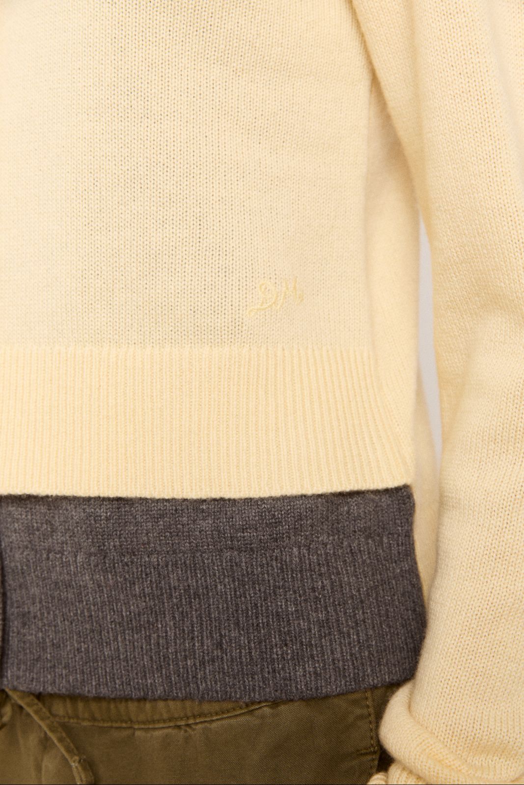 Callie Layer Wool And Cashmere Blend Cardigan - Butter/grey