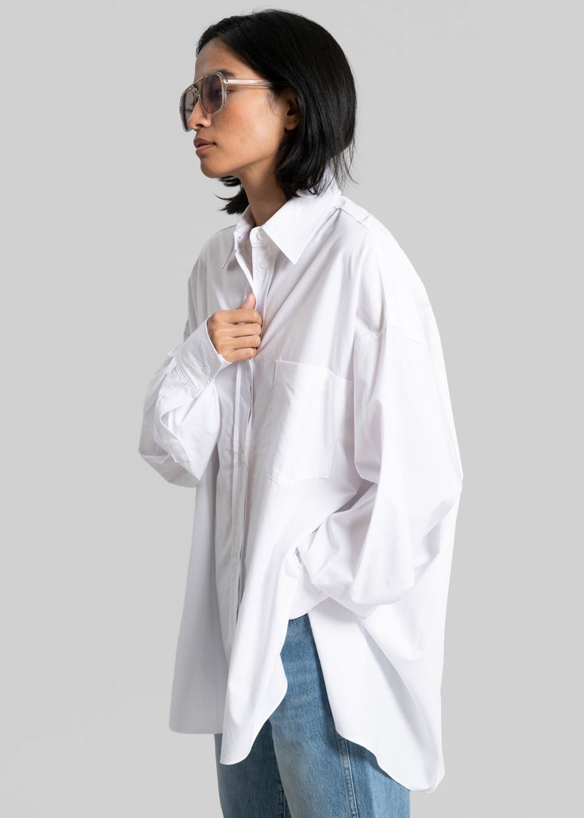 Kat Soft Oversized Shirt - White