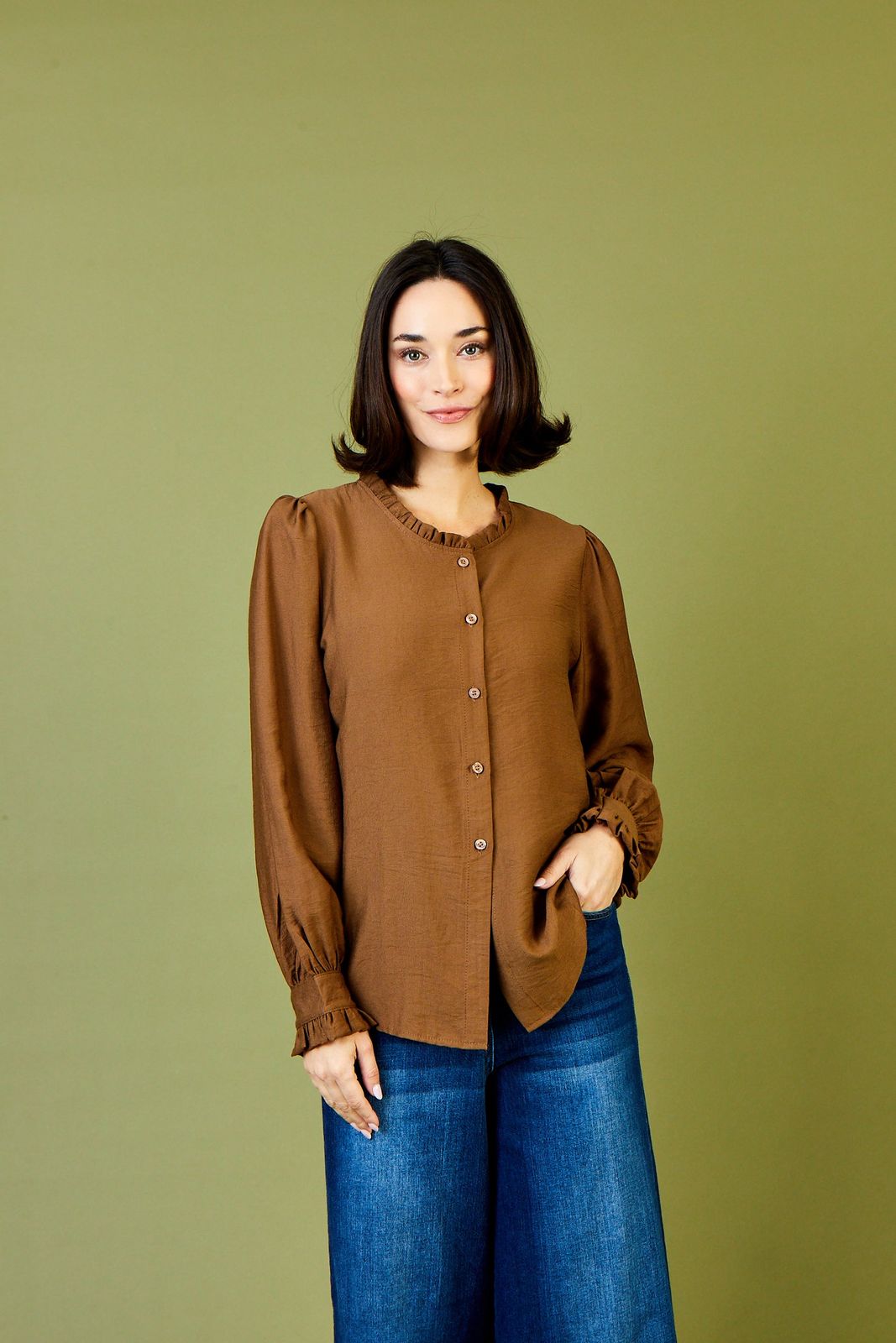 Natalie Puff Sleeve Textured Blouse
