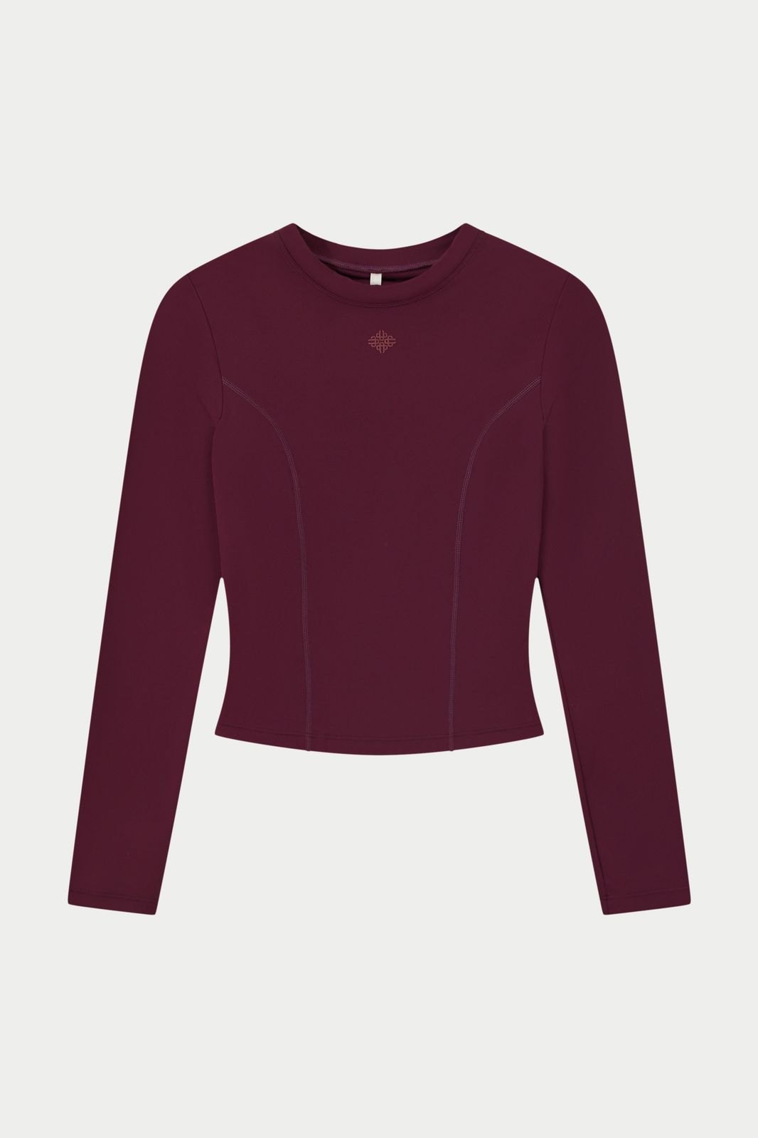 SCULPTING STRETCH CROSSOVER BACK LONG SLEEVE TOP - PLUM