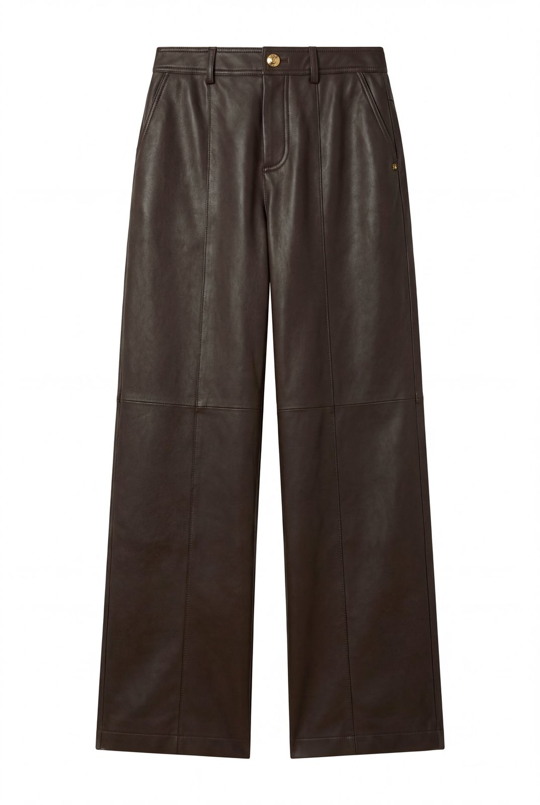 Faux Leather Straight Trouser (chocolate)