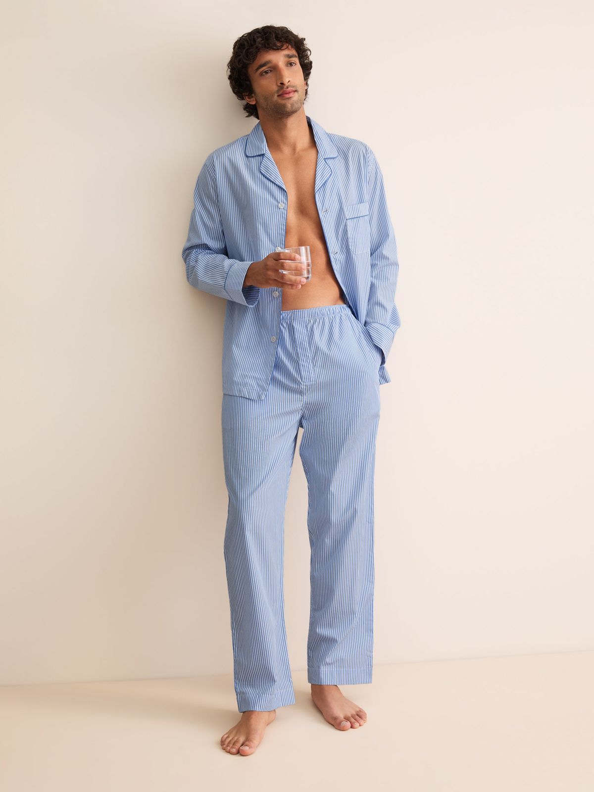 James Cotton Pyjamas Blue & White Stripe