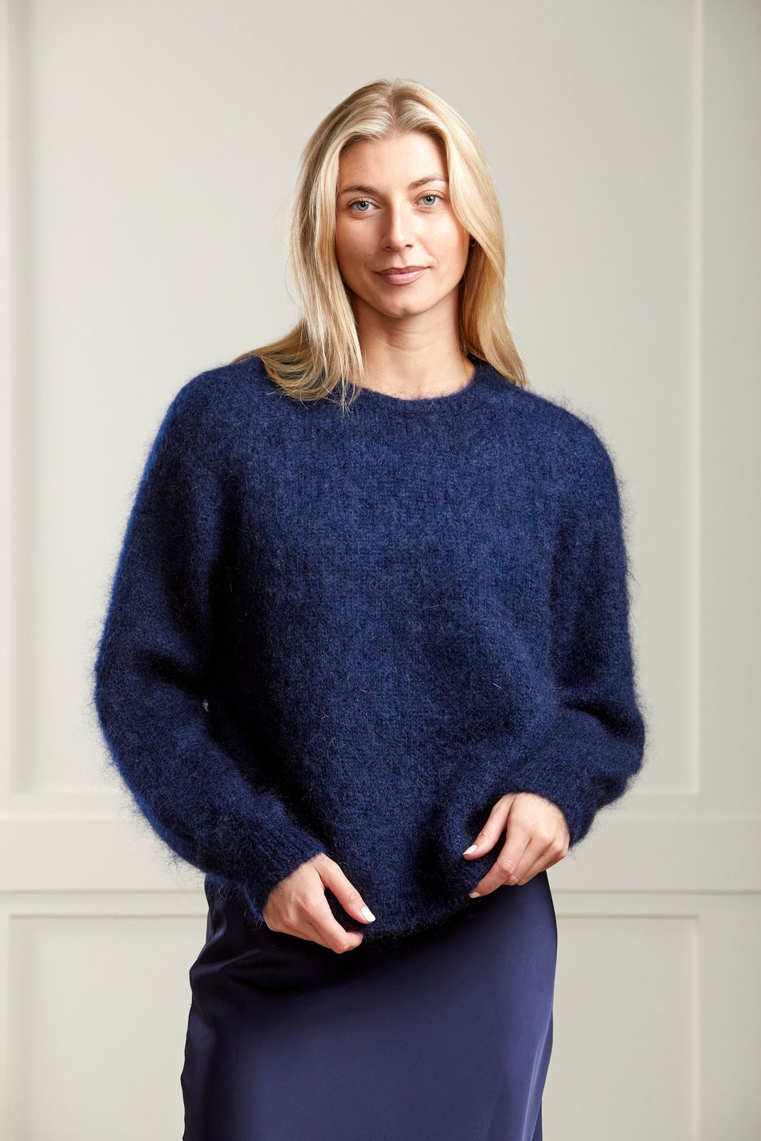 Navy Mohair Crew Neck - 50% OFF
