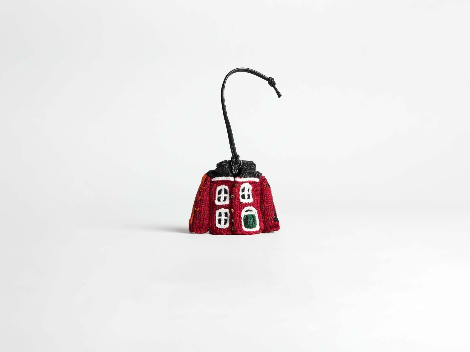 KNITTED HOUSE CARDIGAN CHARM IN RED