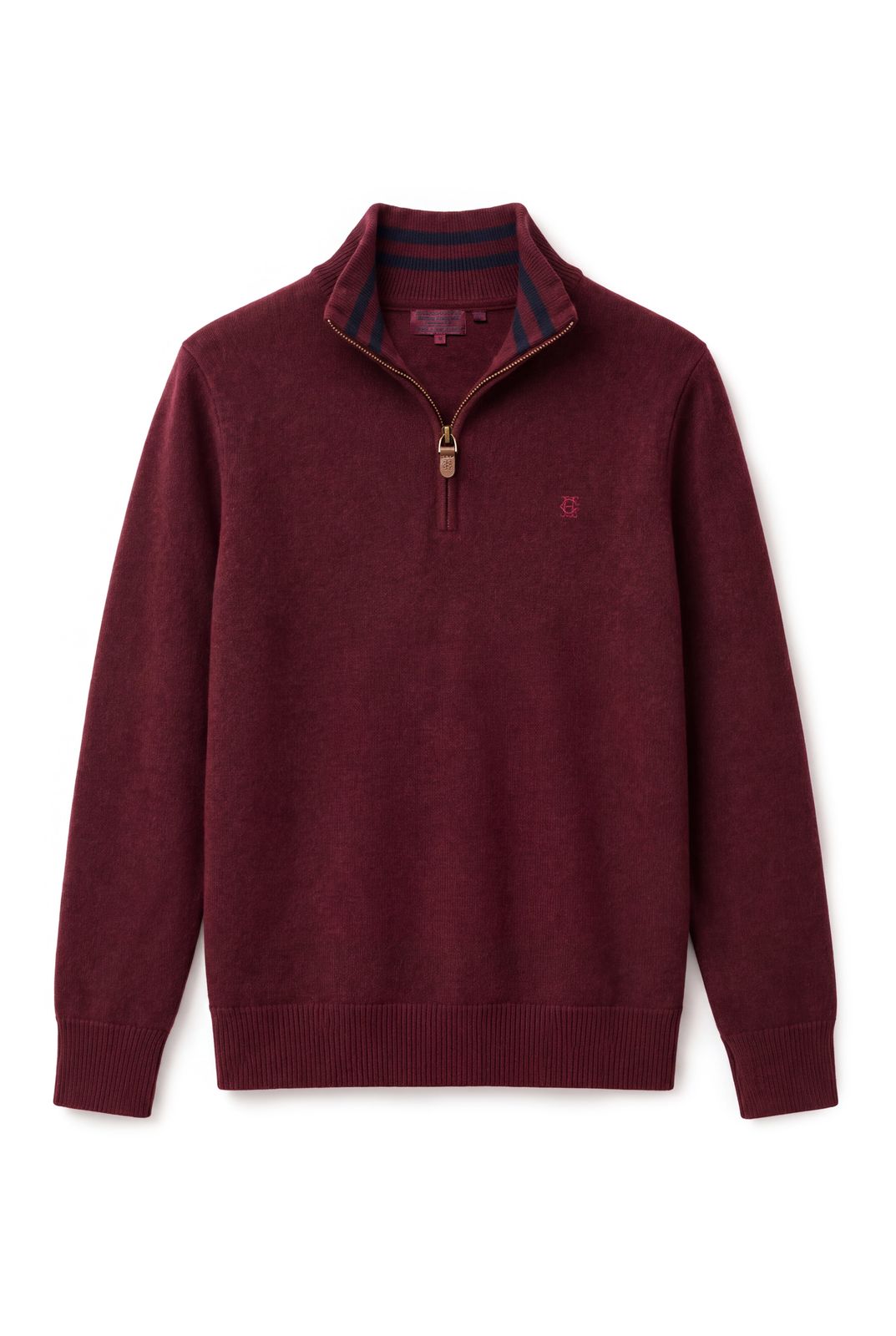 Men's Fine Quarter Zip Knit (mulberry)