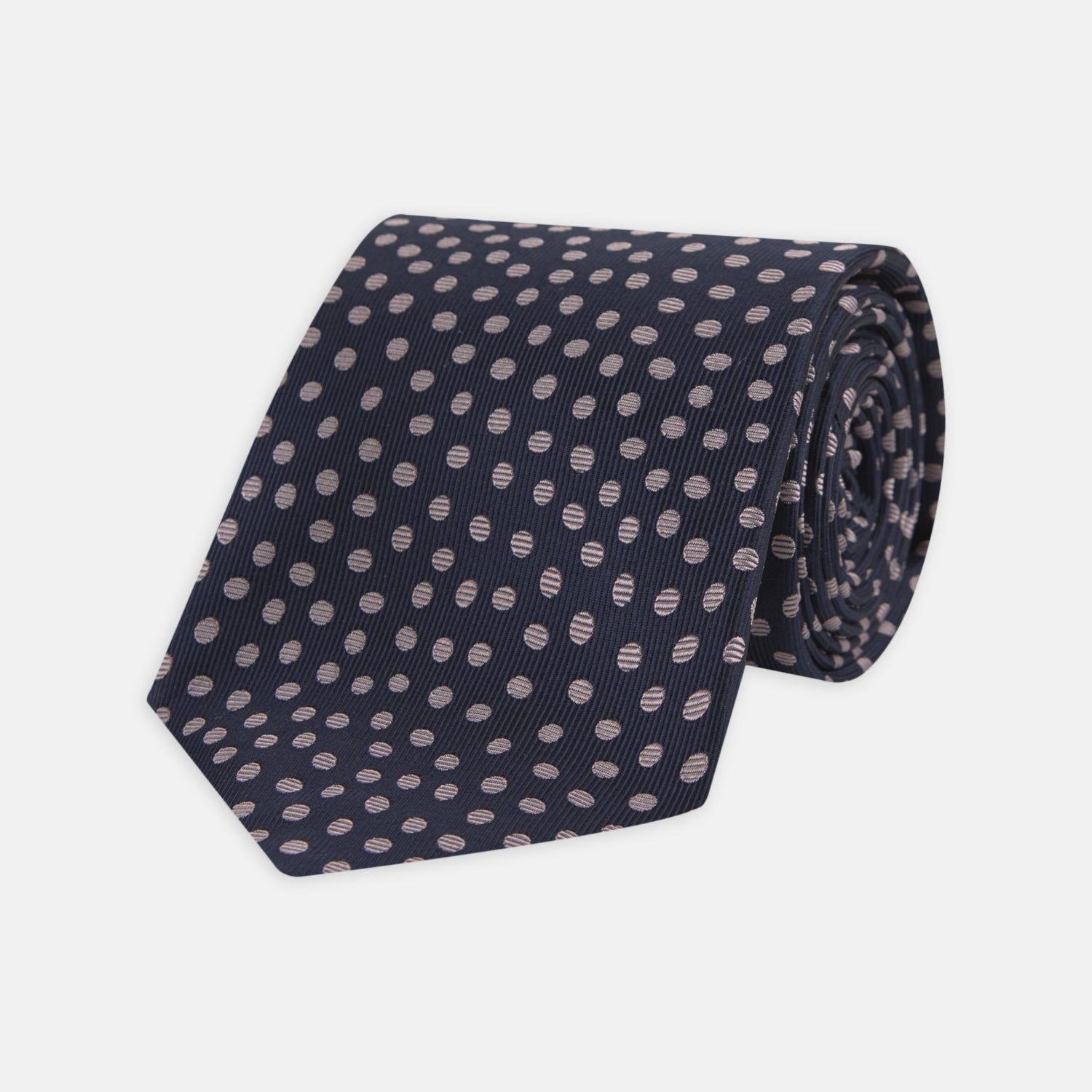 Navy and Pink Paint Spot Silk Tie