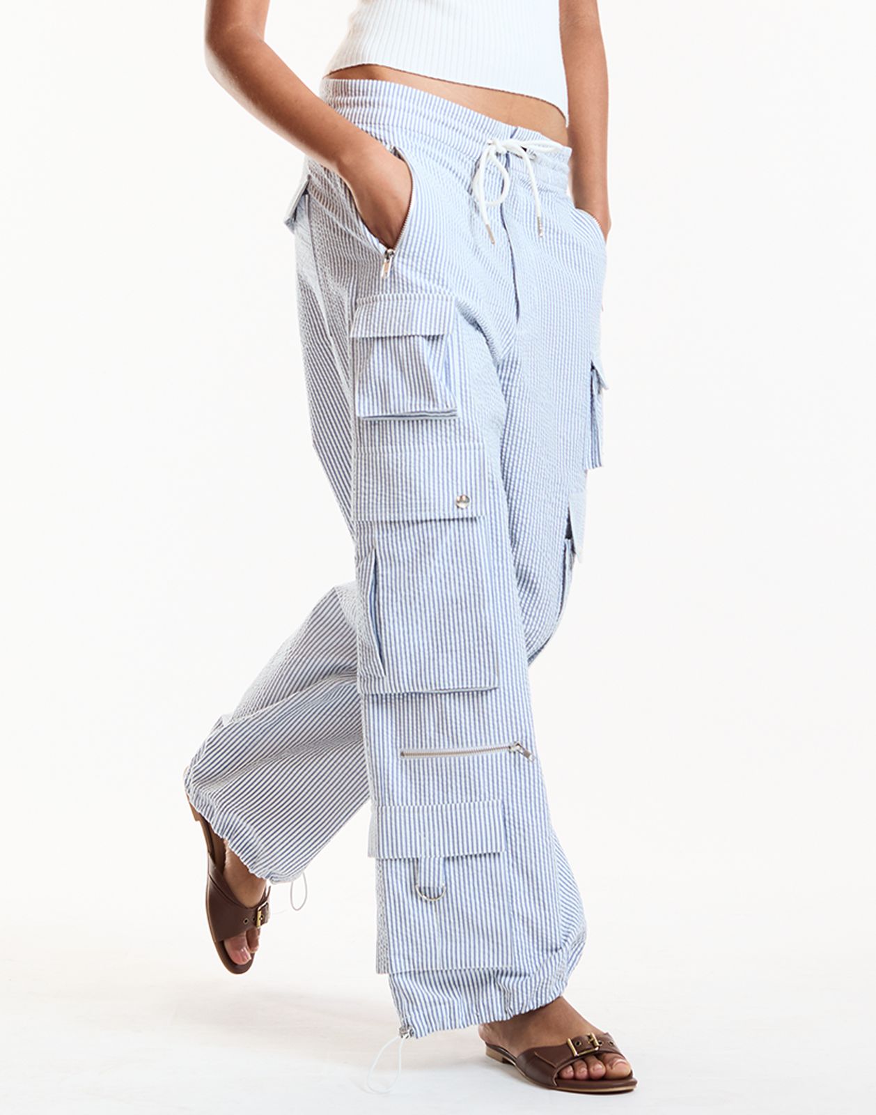 Millie Seersucker Cargo Pants