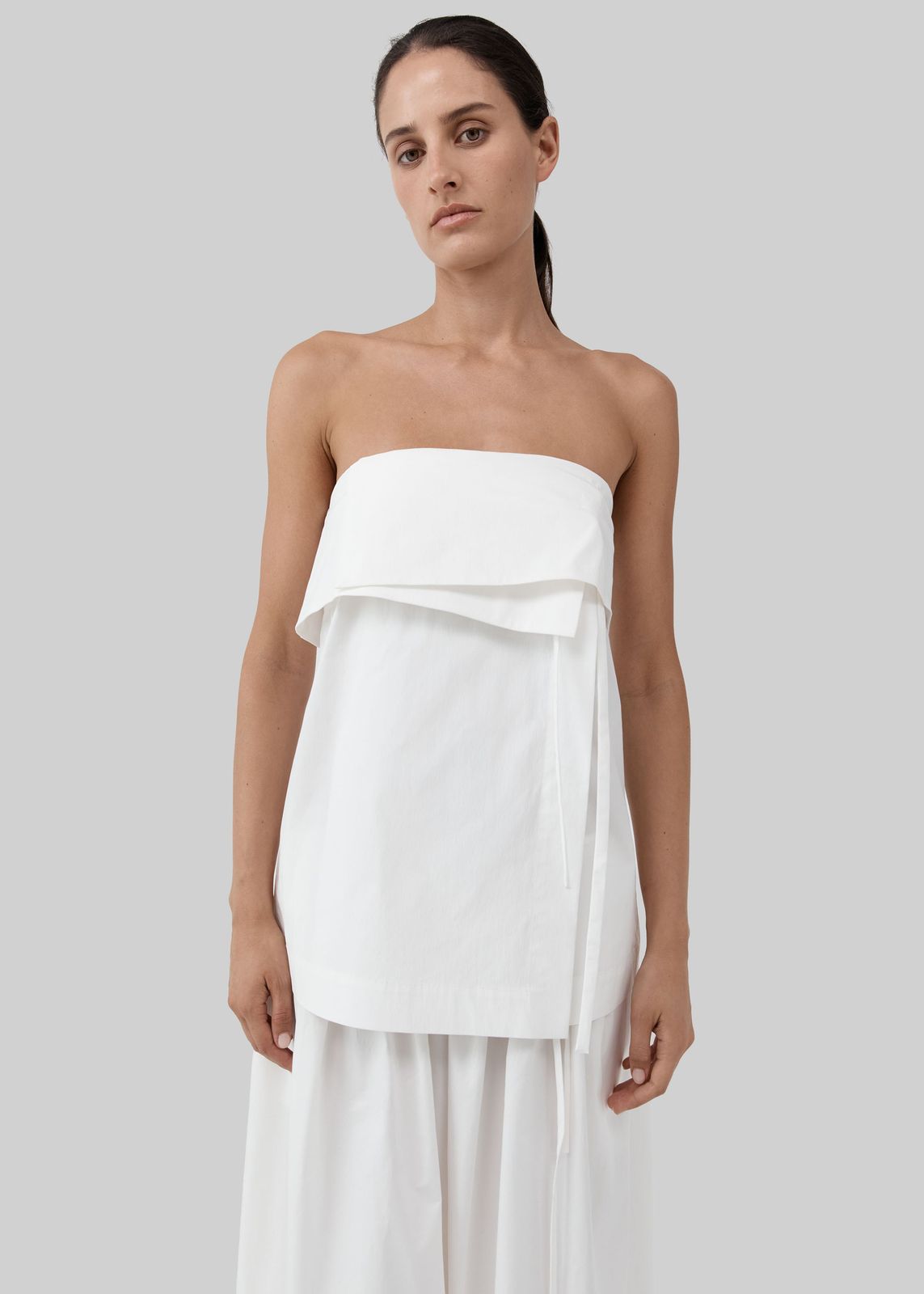 St. Agni Strapless Wrap Top - Off White