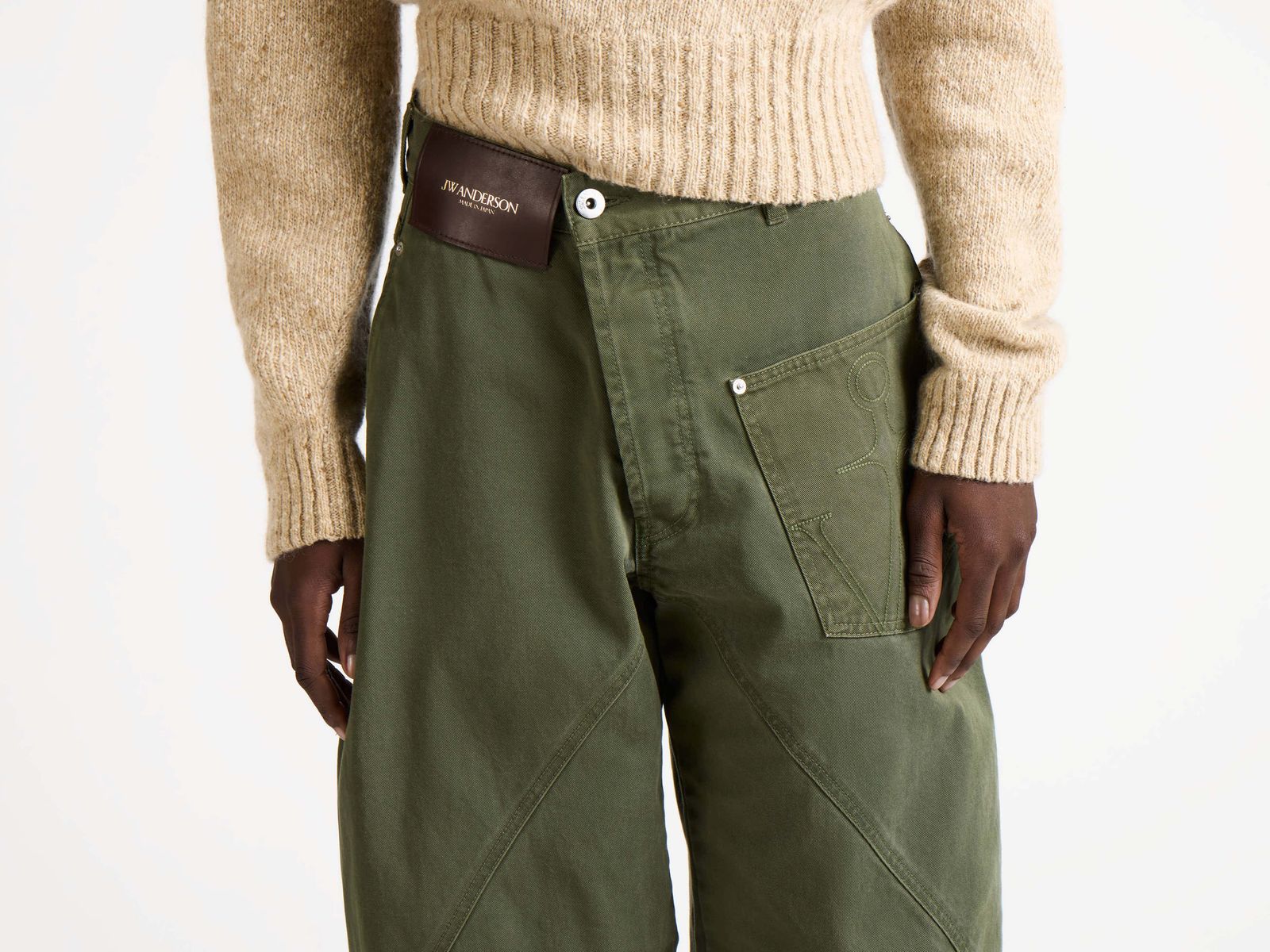 MENS TWISTED WORKWEAR DENIM JEANS IN WASHED GREEN