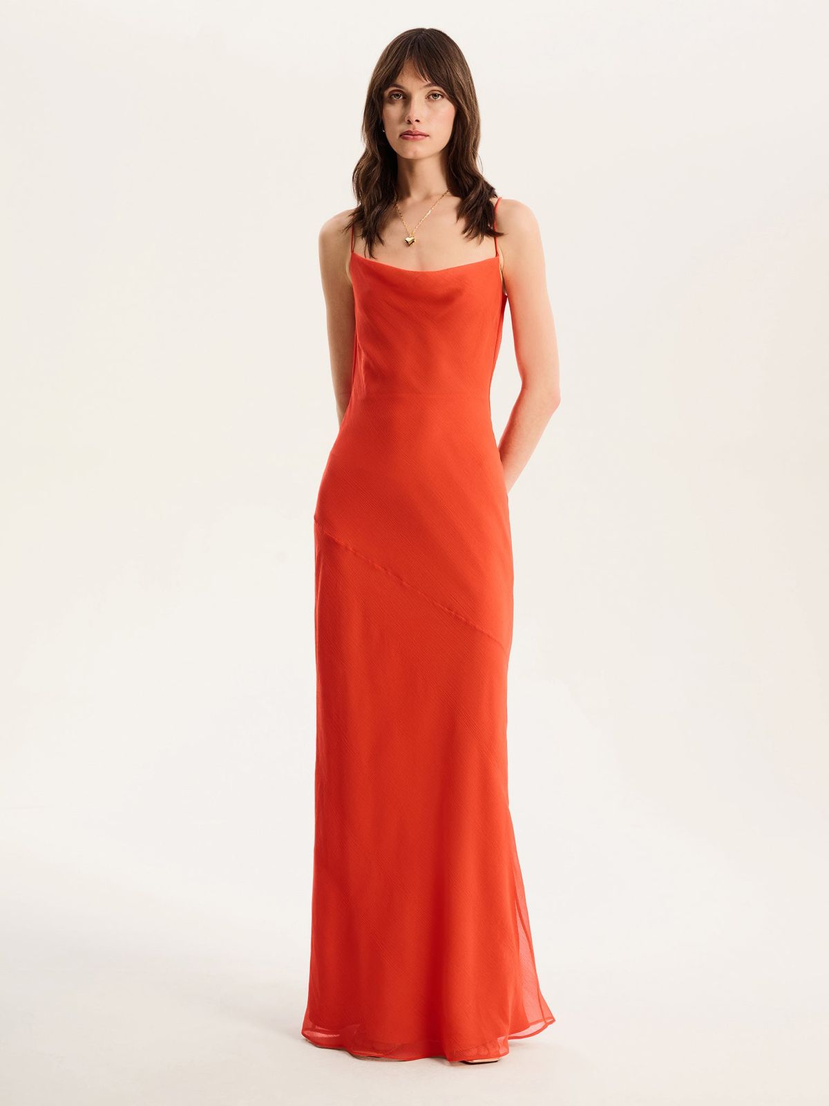 Koko Chiffon Dress in Orange