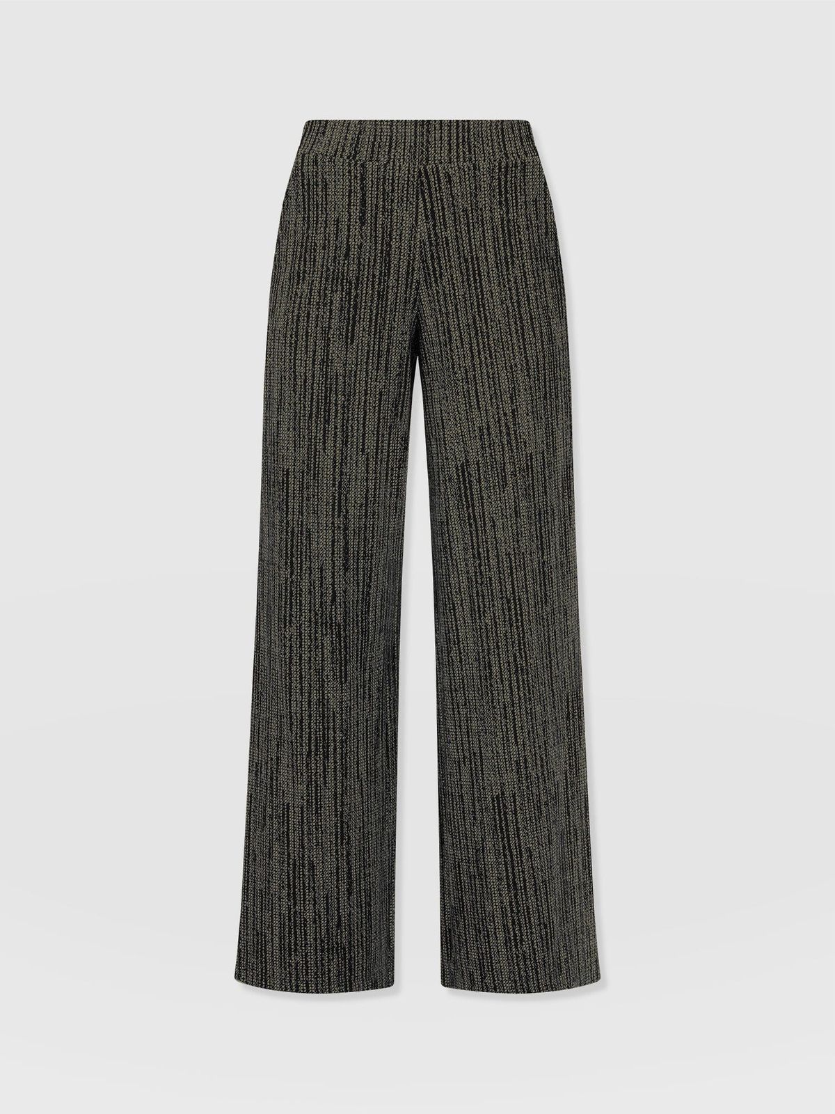 Keller Wide Leg Pant - Green Texture