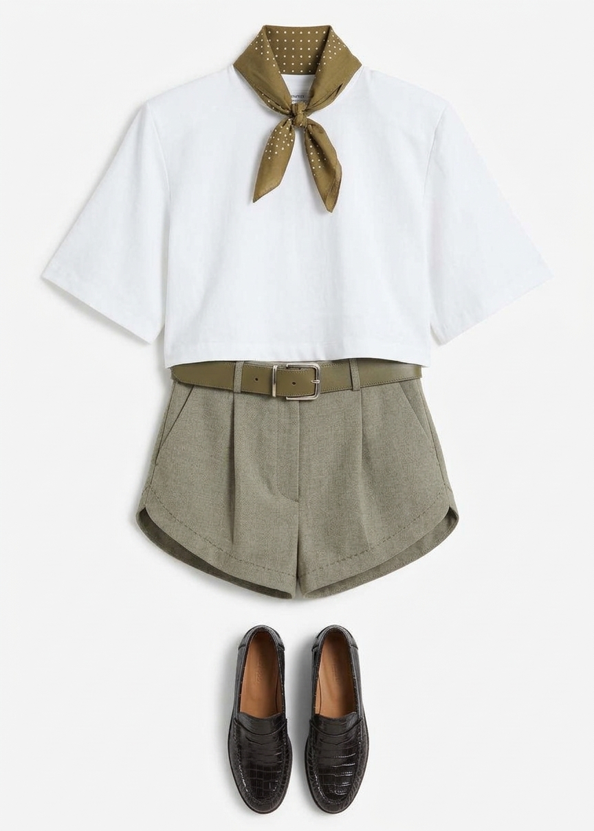 Silves Stitch Hot Pants - Taupe