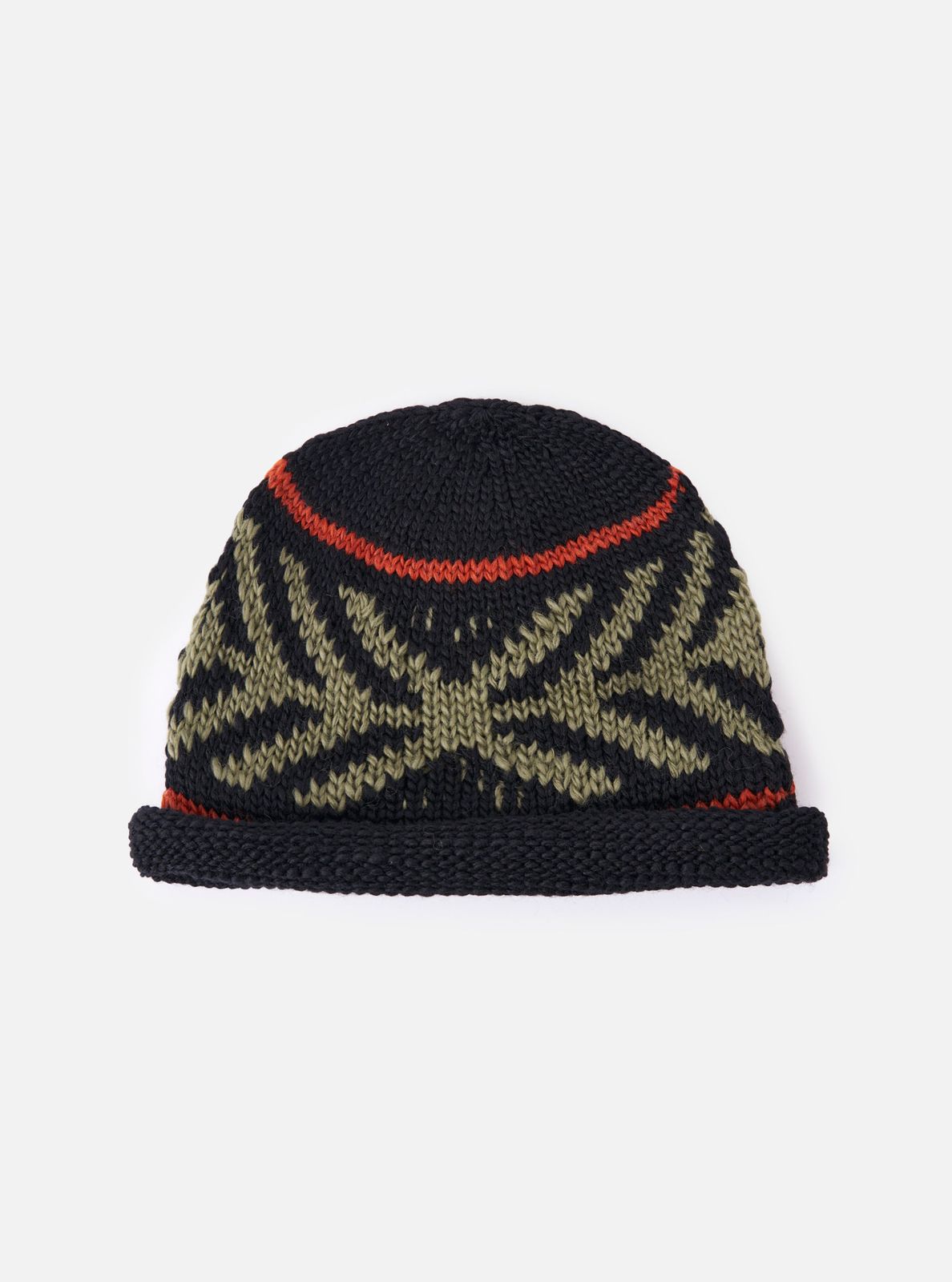 cableami® Black Wool Jacquard Watch Cap