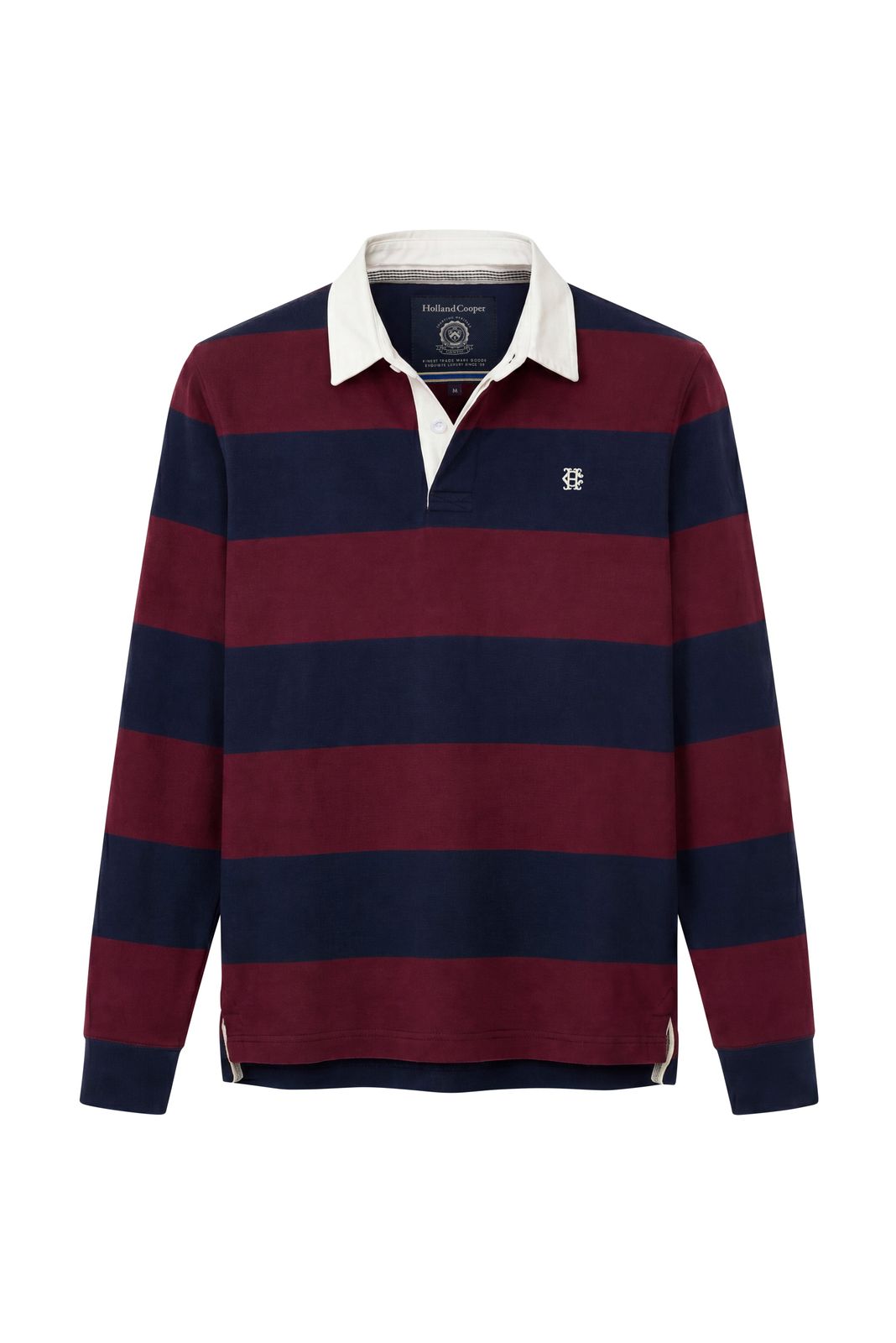 Men's Long Sleeve Rugby Shirt (burgundy Stripe)