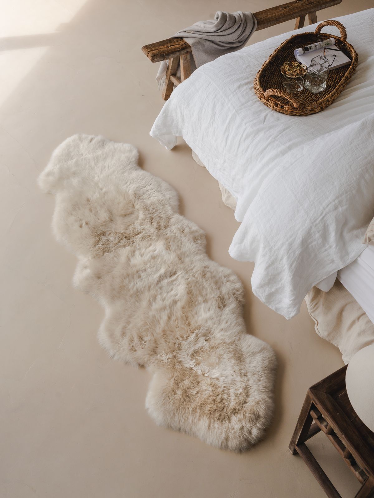 Double Sheepskin Rug - Cream