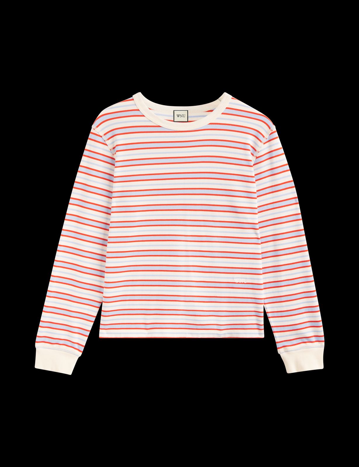 Bessette Top: Cotton Jersey, Sienna And Sky Blue Stripe