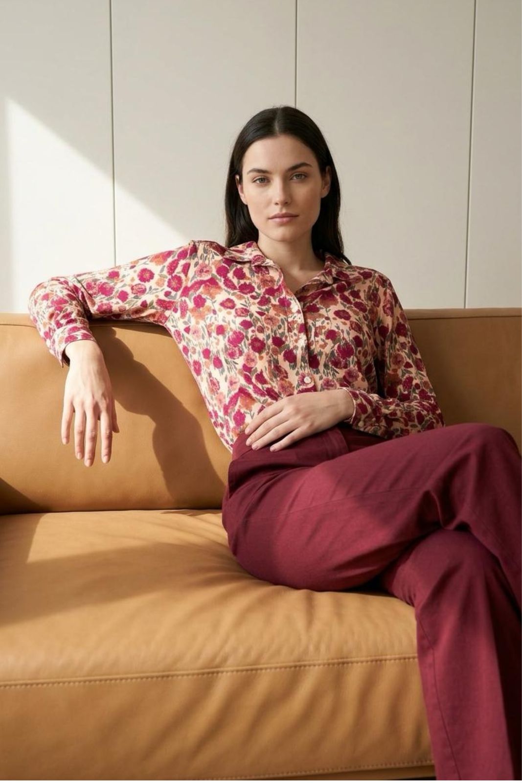 Willow Shirt In Berry Floral