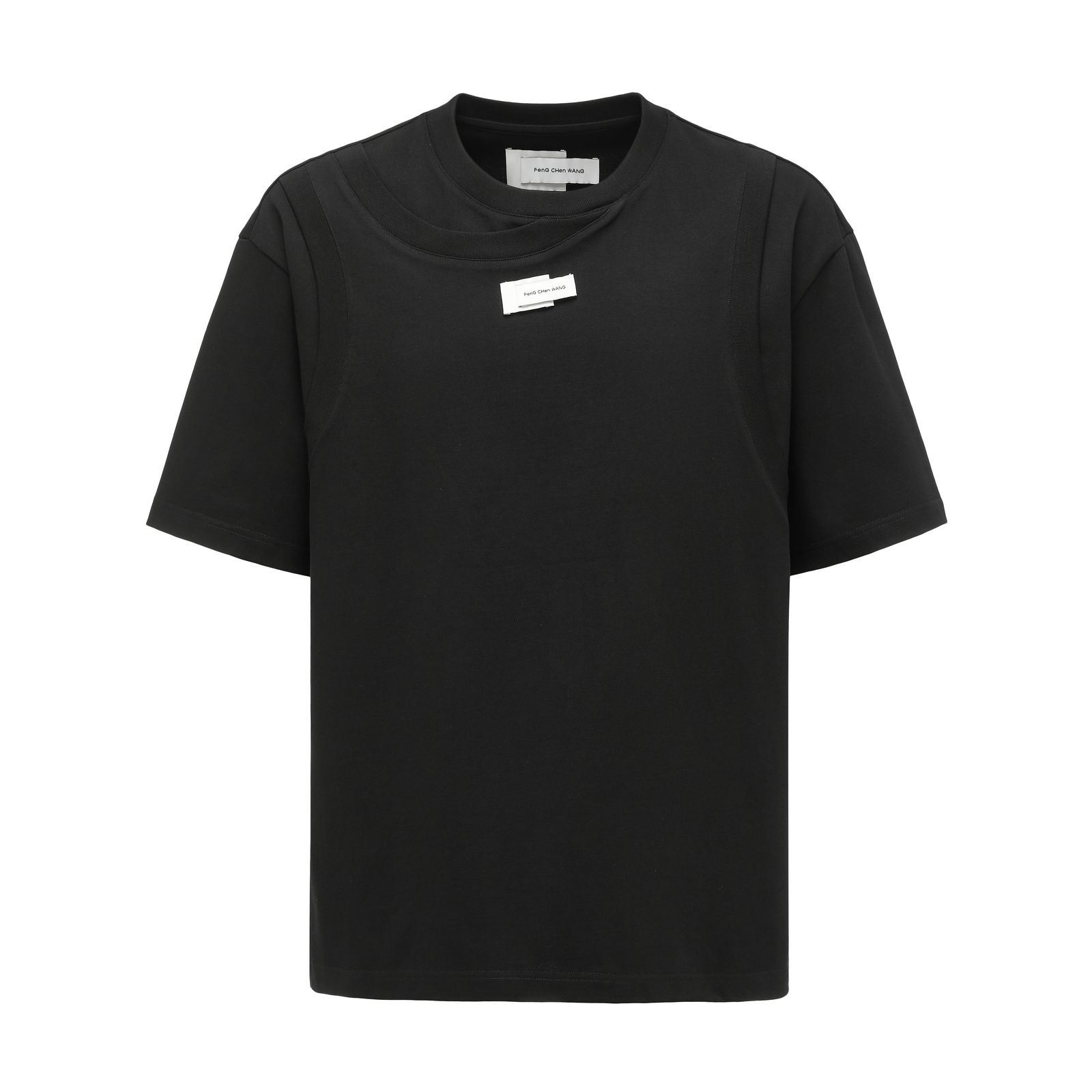 Black 2-in-1 Deconstructed Short-sleeve Tee
