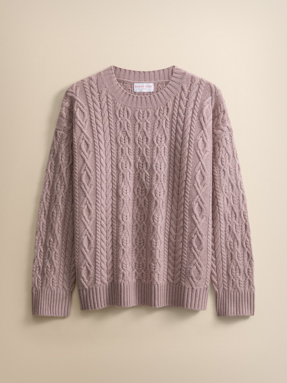Astrid Cashmere Cable Knit Sweater Dusty Pink