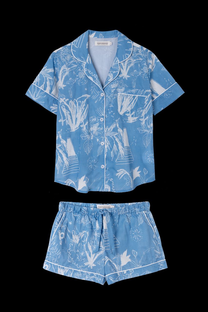 Short Pyjama Set Temple Del Sol Blue