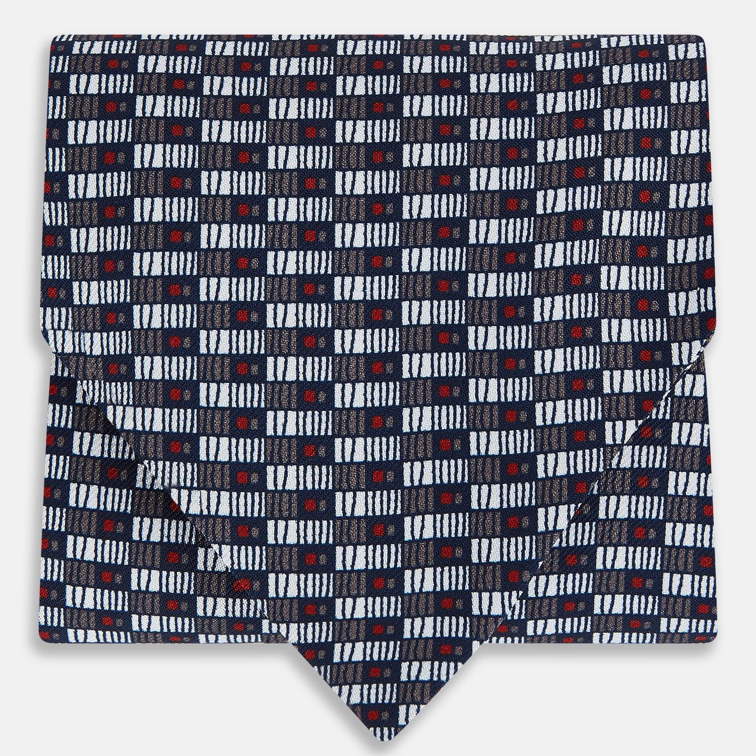 Ash Hatched Mosaic Silk Cravat