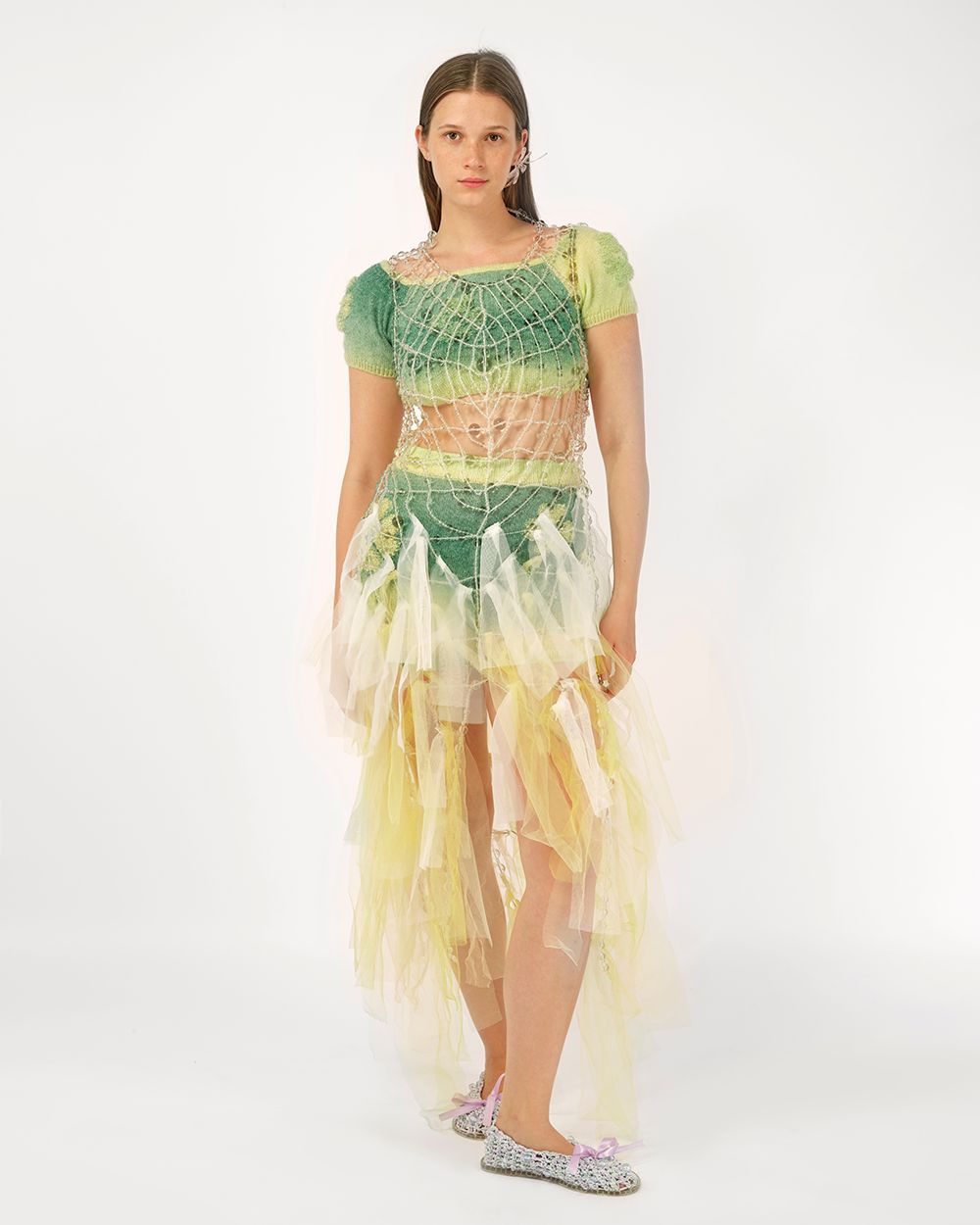 BEADED TULLE MAXI DRESS
