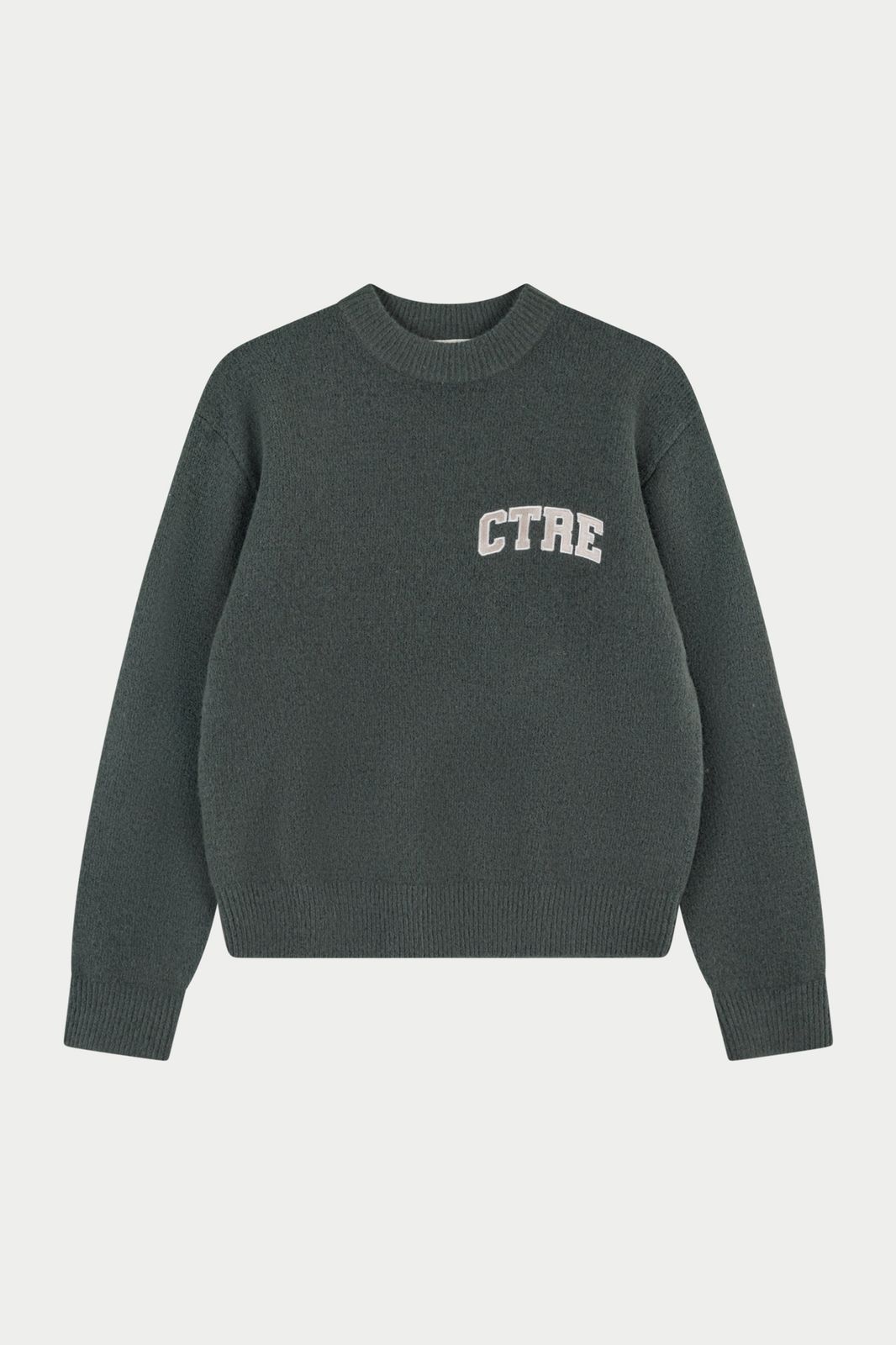 CTRE EMBROIDERED KNIT CREW - KHAKI