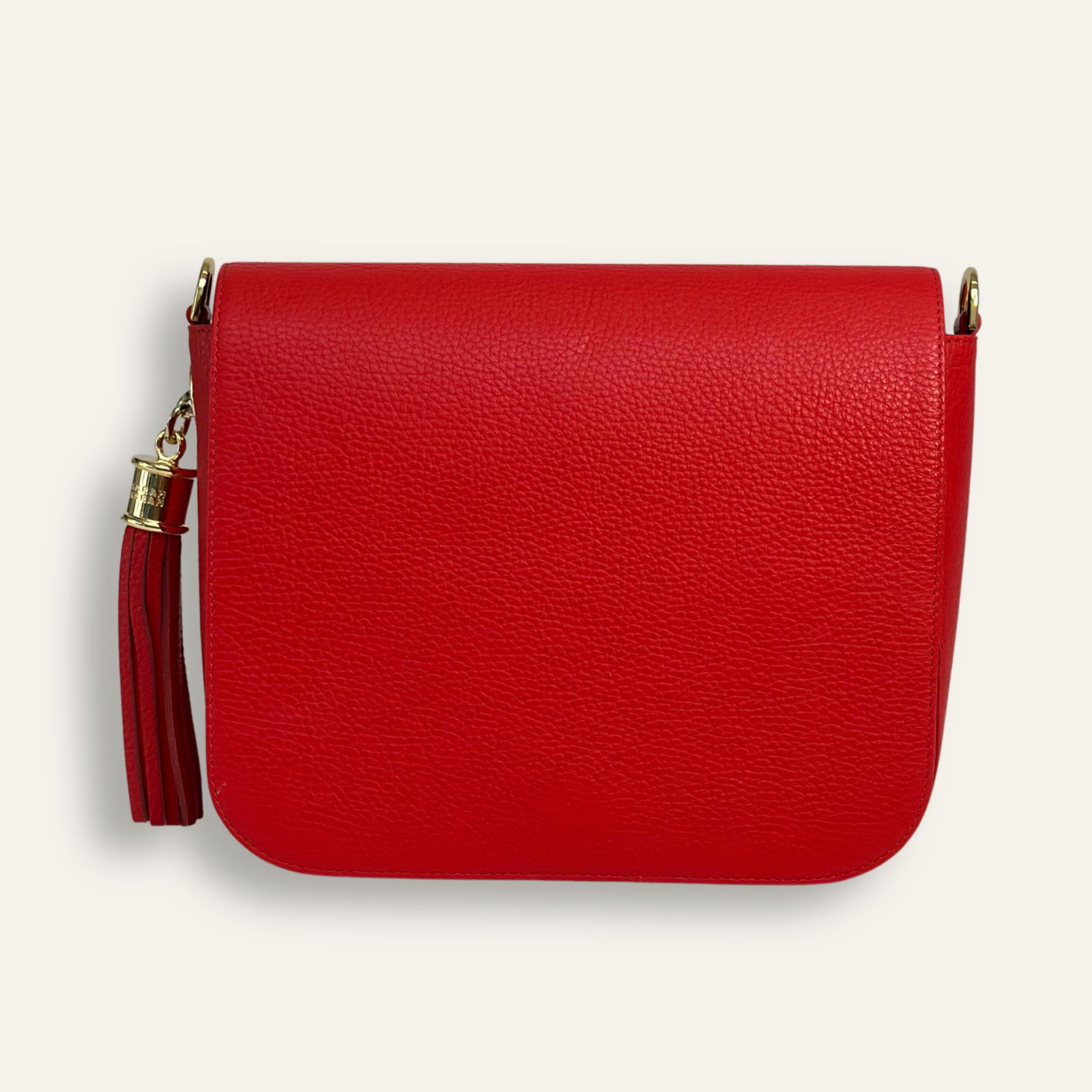 Preloved Iris Satchel | Red with Gold hardware