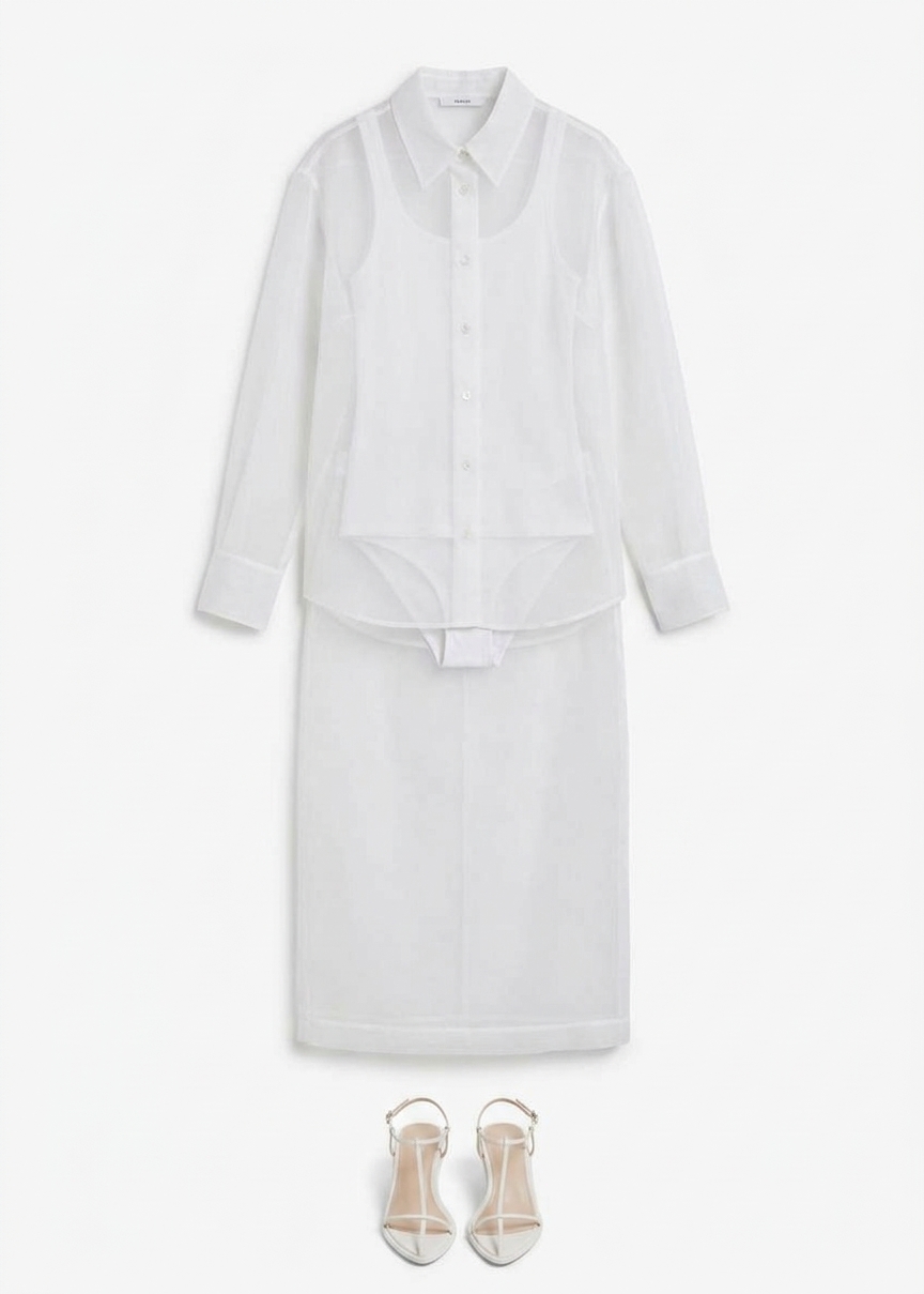 Peri Sheer Shirt - White