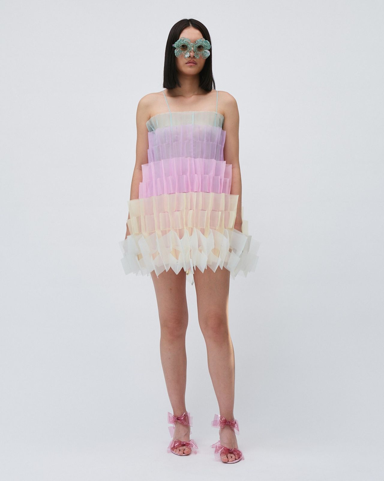 AIR-PLEAT RAINBOW MINI DRESS