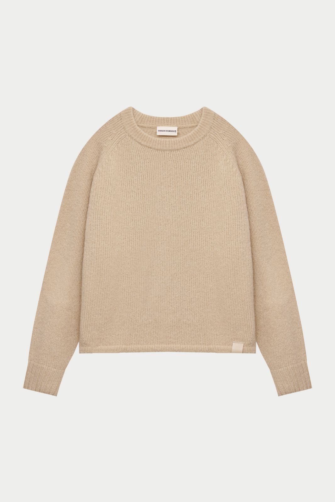 BOUCLE KNIT RAGLAN CREW - STONE