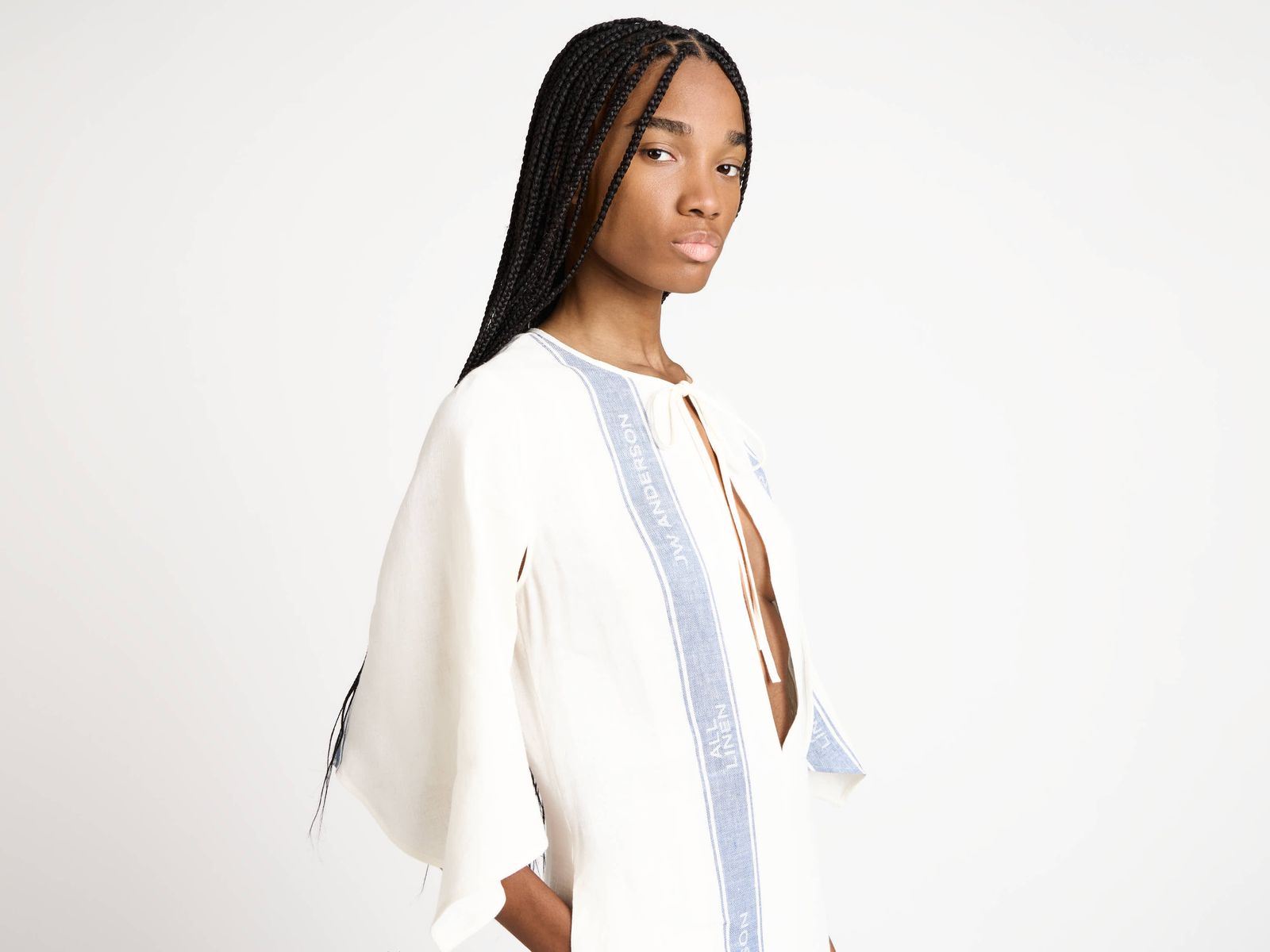 CL_DRAPED HEM DRESS - OFF WHITE/BLUE_DR0524PG1898