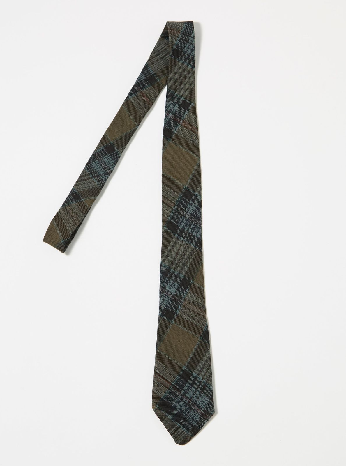 Brown/Charcoal Ikat Twill Check Tie