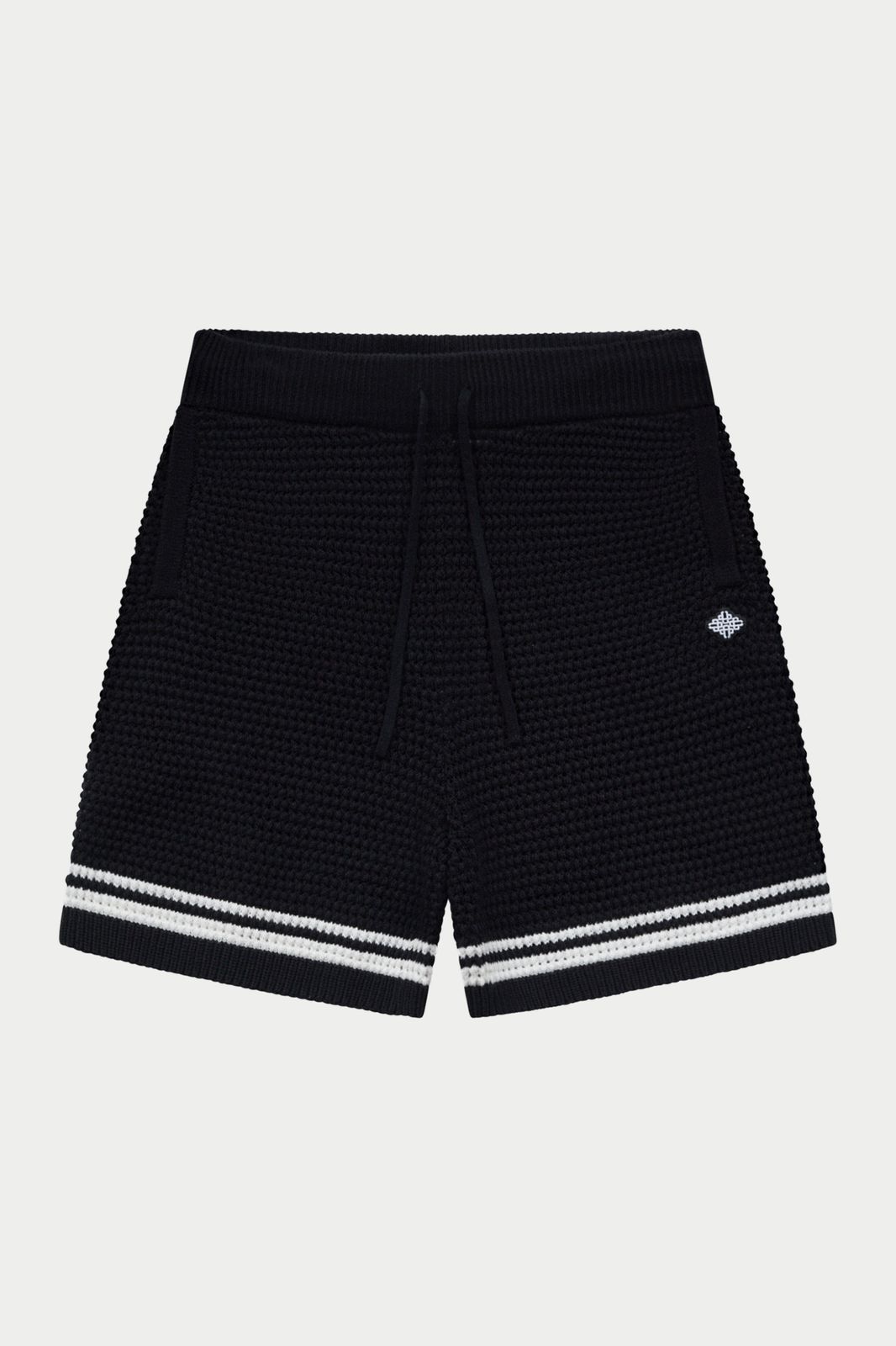 CROCHET KNITTED SHORTS - BLACK