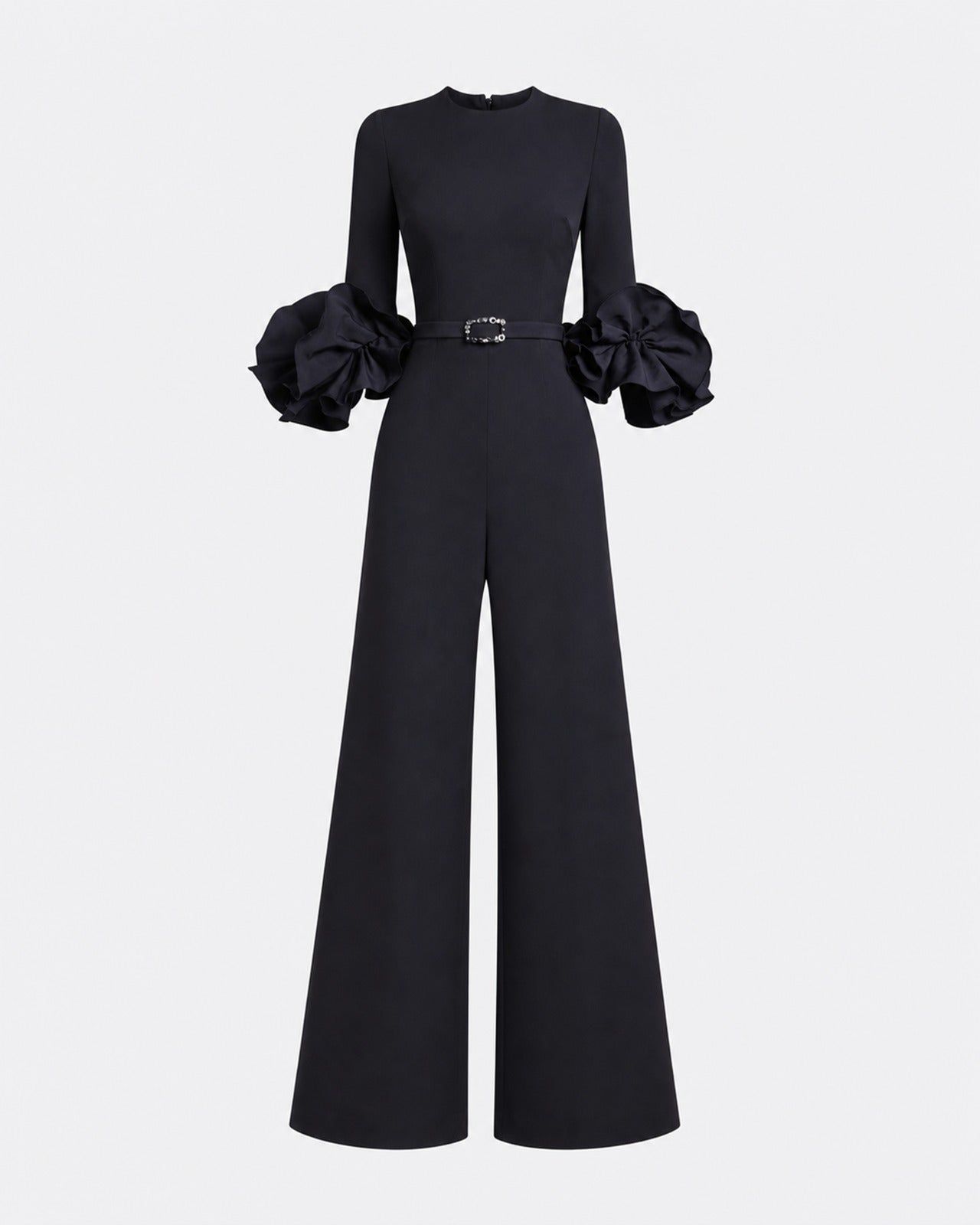 Belen Jumpsuit In Midnight Navy With Embellished Belt