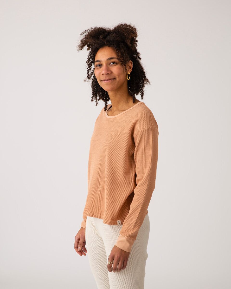 Organic Cotton Basic Longsleeve Top | Terracotta