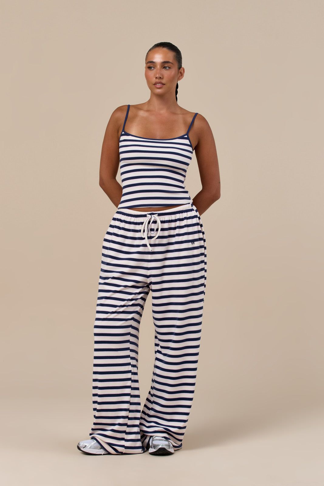 FERN STRIPED CAMI TOP | NAVY, LEMON AND PINK